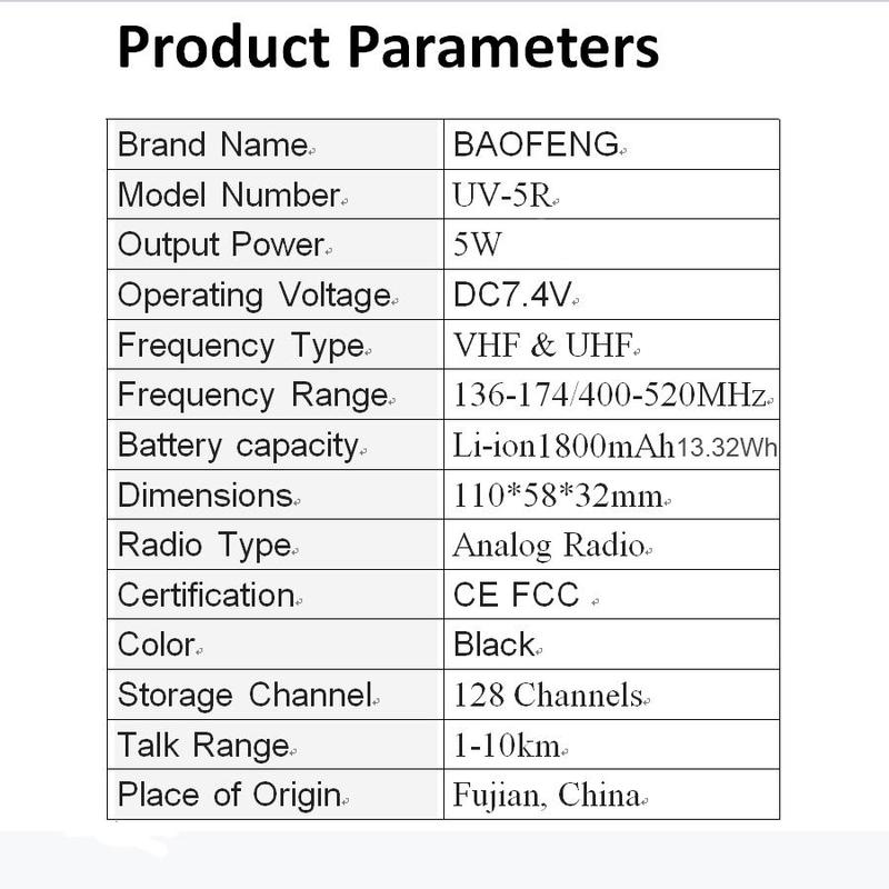 BAOFENG UV-5R Ham Radio, Long Range Two Way Radio, Dual Band 144-148 420-450Mhz Walkie Talkie, Handheld Rechargeable High Power Radio