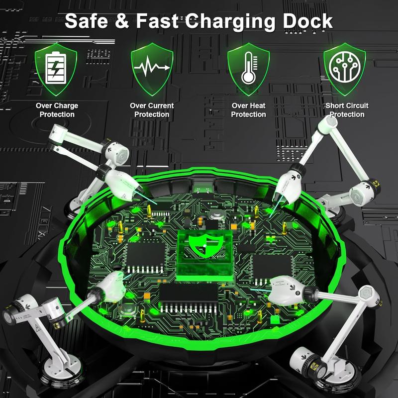 Ukor 2000mAh Xbox Controller Battery Pack x4 (4800mWh x4) with LED Light Fast Charging Station Dock, Xbox Controller Rechargeable Battery for Xbox Series X S, Xbox One S X, Xbox Elite Core