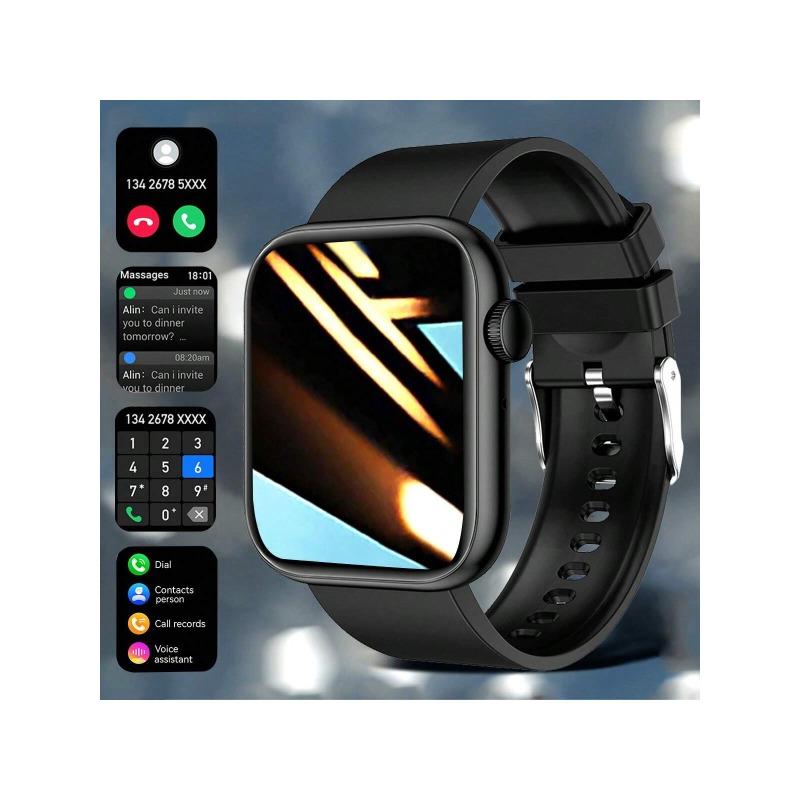 Men Women Smartwatch Full Touch Square Heart Rate Blood Pressure Sleep Monitor Sports Fitness Smart Watch Making Call Pedometer Alarm Clock Music Remote Control Watches Custom Watch Face for Android IOS Smart Bracelet Gifts for Girls and Boys Birthday For