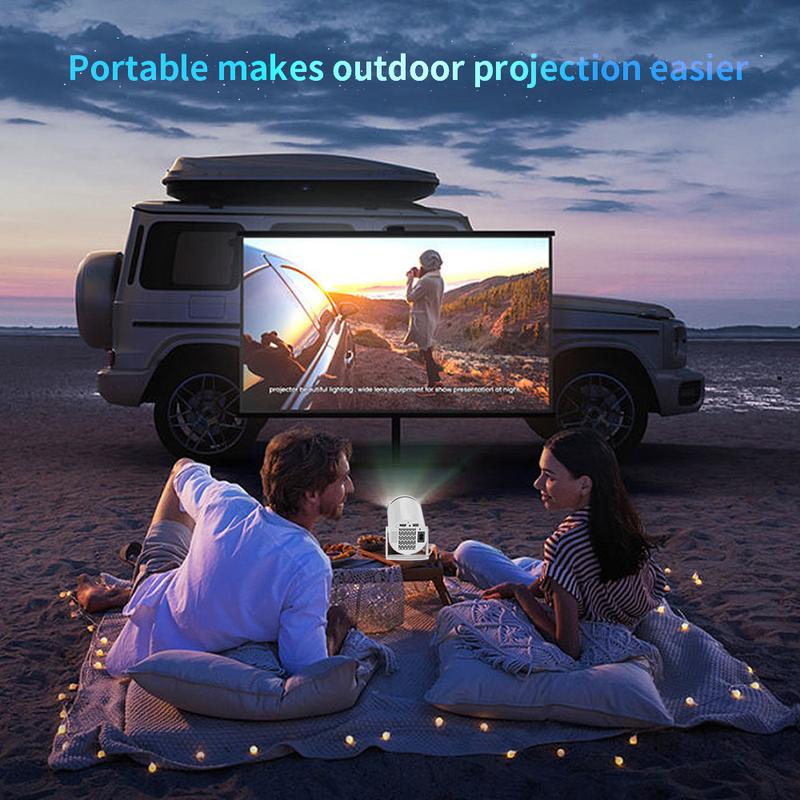 Mini Portable Projector, Christmas presents,4K 1080P Full HD Supported, WiFi6+Bluetooth 5.0,180°Rotatable Outdoor Projector,Built-in Android