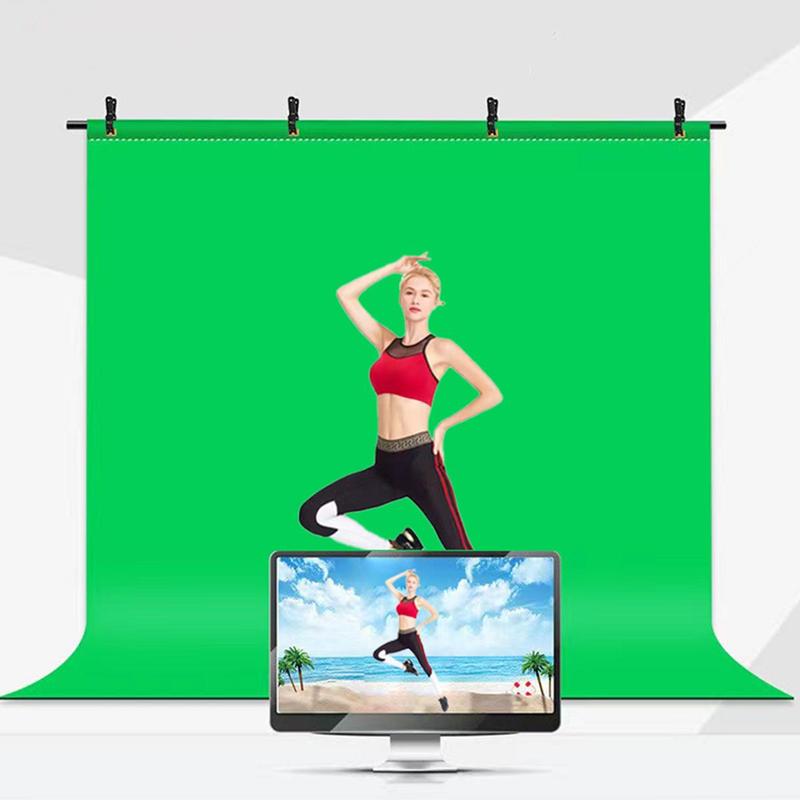 Green Screen Thickness Cloth Backdrop, Photos Backdrop Cloth for Studio, Camera Shooting Background, Virtual Green Screen Background Sheet for Zoom Meeting