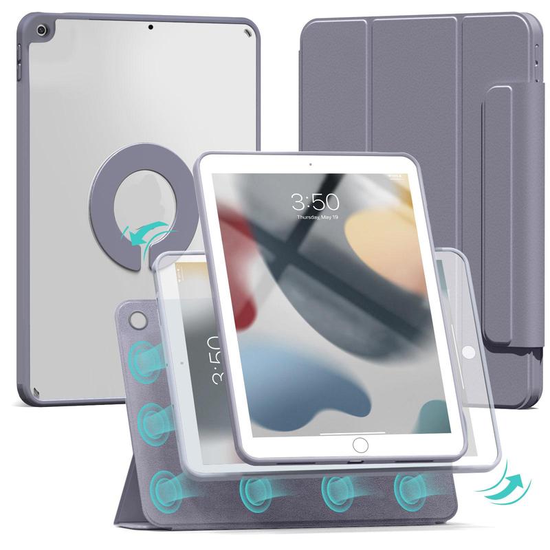 Rotatable Magnetic Tablet Case, 1 Count Detachable Tablet Case, All-inclusive Shockproof Drop Protection Protector Cover Compatible with iPad 10.2 7th 8th 9th Gen