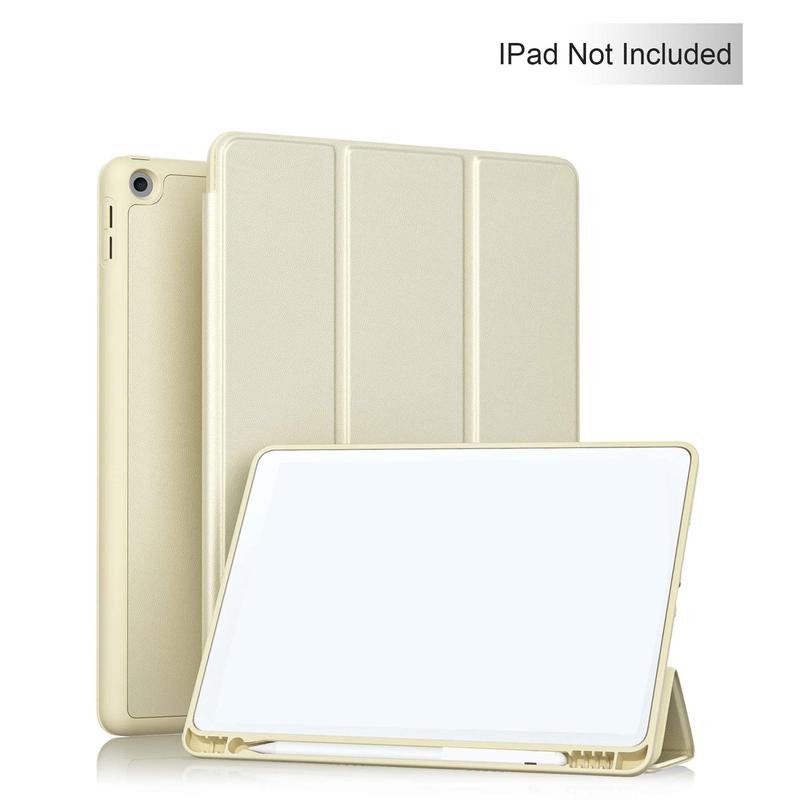 Tablet Case with Pen Holder, 1 Count Soft TPU Back Protective Case, Drop Protection Tablet Case Compatible with iPad 9th 8th Generation & 2019 iPad 7th Generation