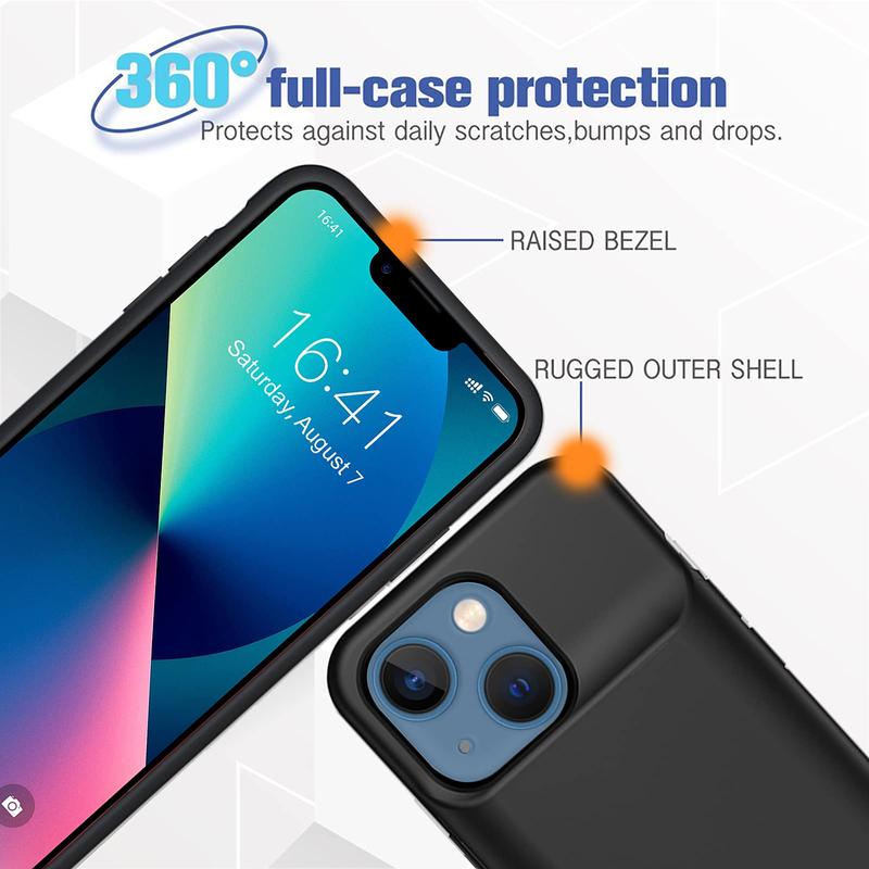 6800mAh Battery Case for iPhone 12, 1 Count Ultra-thin Rechargeable Smart Portable Charging Case, Extended Battery Pack Compatible with iPhone 12 (6.1 Inch)