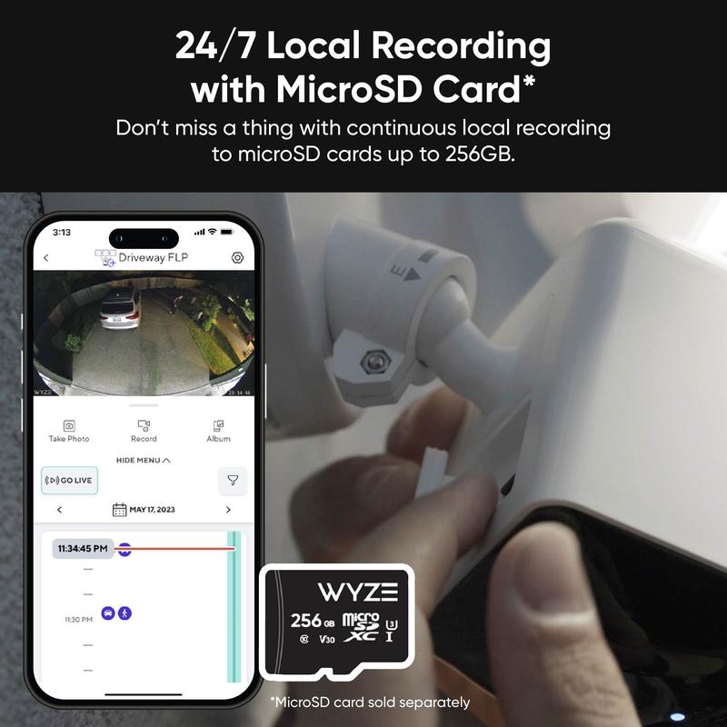 Wyze Cam Floodlight Pro   Hard-Wired 2K HD Outdoor Smart Security Camera, Adjustable 3000 Lumen LEDs, Color Night Vision, 180º View, Motion Detection