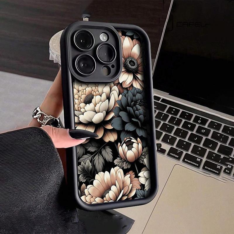 Floral Pattern Phone Cases, Cell Phone Case for Apple Smartphone, Shockproof Phone Protective Cover, Phone Accessory Compatible with iPhone 15 Pro Max Case iPhone 11 Cases iPhone 14 Pro Max Case iPhone 15 Cases