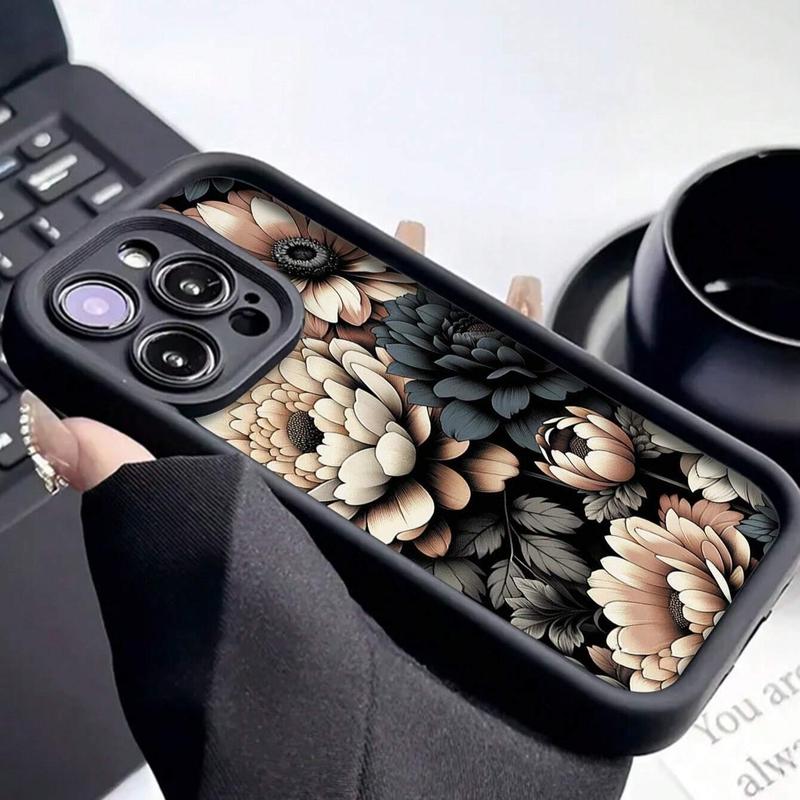 Floral Pattern Phone Cases, Cell Phone Case for Apple Smartphone, Shockproof Phone Protective Cover, Phone Accessory Compatible with iPhone 15 Pro Max Case iPhone 11 Cases iPhone 14 Pro Max Case iPhone 15 Cases