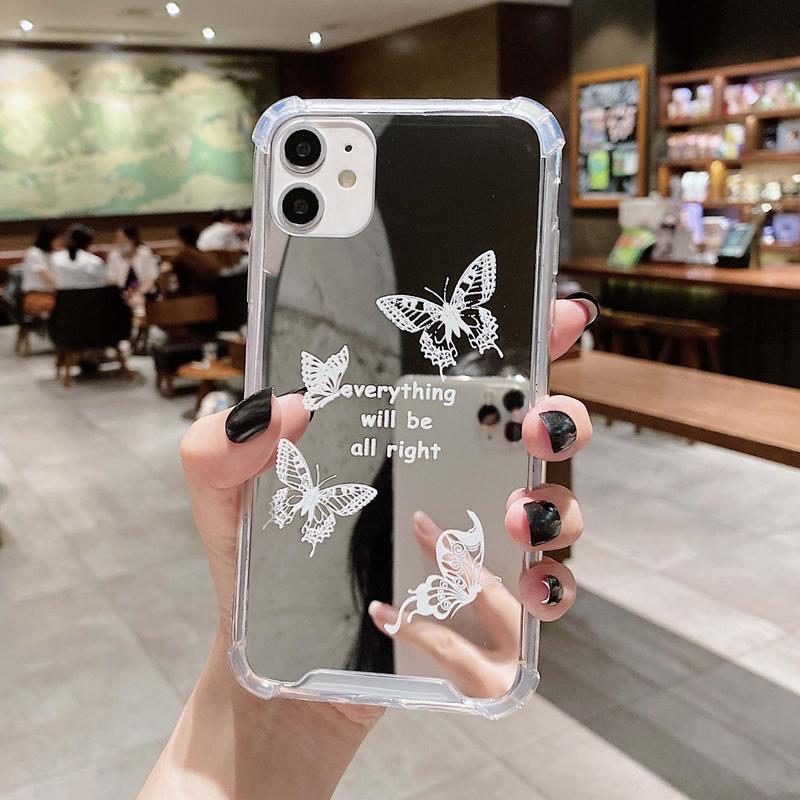 Butterfly Pattern Acrylic Phone Cases for Summer, Shockproof Smartphone Protective Cover, Phone Case, Mirror Design Phone Cases for iPhone 15 Pro Max Case X 11 12 13 14 15 Plus, Phone Accessories, Unique Phone Cases