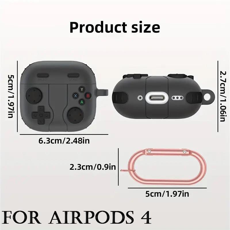 Creative Game Console Design Earphone Case with Keychain, Earphone Protective Cover, Earphone Accessories Compatible with AirPods