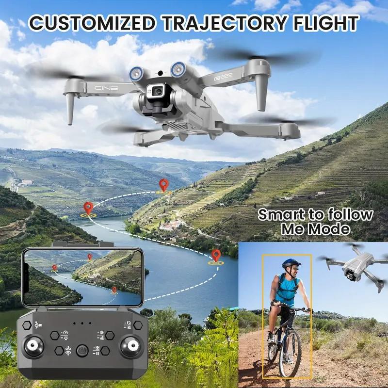 4K High-definition Dual-camera Drone, Imitation Titanium Alloy Appearance, One-keyTakeoff  Landing  Return, Obstacle Avoidance Switch, Adjustable Camera and Light Control, Optical Flow Positioning Technology! The Best Choice for Christmas Gifts.