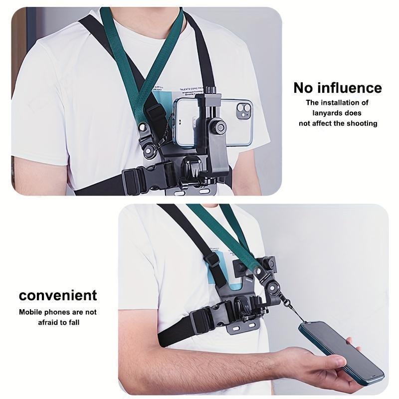 GoPro Chest Harness Holder body chest cp holde chest cellphone holder Mobile Phone Chest Strap Mount Accessory Silicone Adjustable