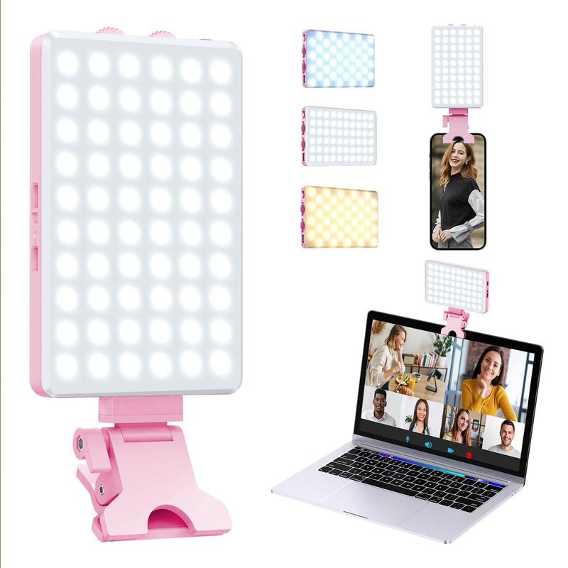 USB Rechargeable Portable Selfie Light, 80LEDs Clip-on Phone Light, Selfie LED Light Lamp for iPhone, Phone, iPad, Tablet, Laptop, Makeup, Live Streaming, Vlog