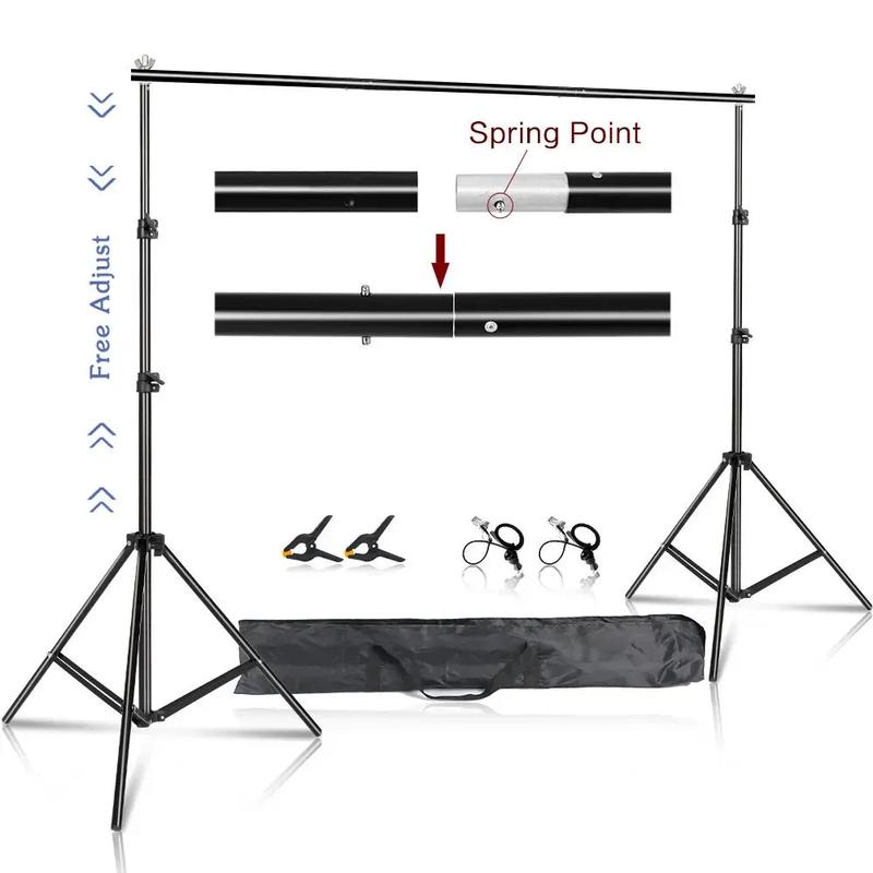 Background Stand Support System Photography Studio Backdrop Kit Holder with Carry Bag for Muslins Backdrops,Paper and Canvas