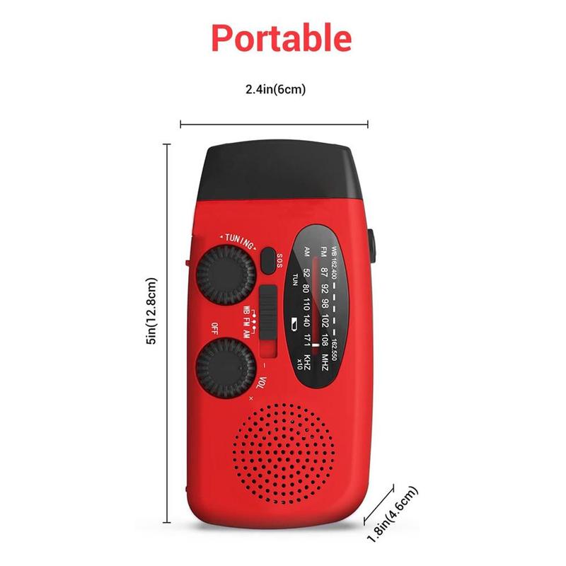 Emergency Hand Crank Radio with LED Light, AM FM NOAA Portable Weather Radio with 2000mAh Power Bank, Phone Charger, Solar Power Bank Function USB Charging Radio for Indoor Outdoor Camping Travel