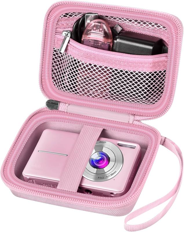 Digital Camera Case Compatible with VAHOIALD FHD 1080P  for CAMKORY Digital Point and Shoot for KODAK PIXPRO FZ45-BK 16MP Vlogging for IWEUKJLO for Nsoela, Holder for SD Card More- Pink (Box Only)