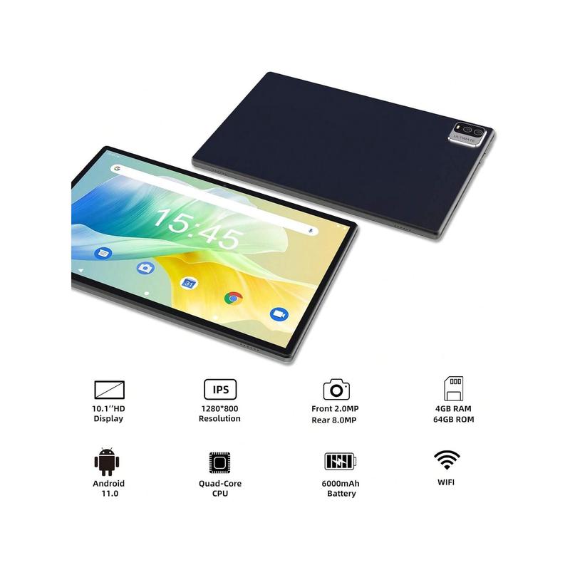 2024 Newest 2 In 1 Tablets With Keyboard, 10.1 Inch Android Tablet, 8GB RAM+64GB ROM+512GB Expandable, 8MP Dual Camera, 1280*800 IPS Screen Tablet Computer, WiFi, Bluetooth, 6000mAH Long Battery Life Tablet PC