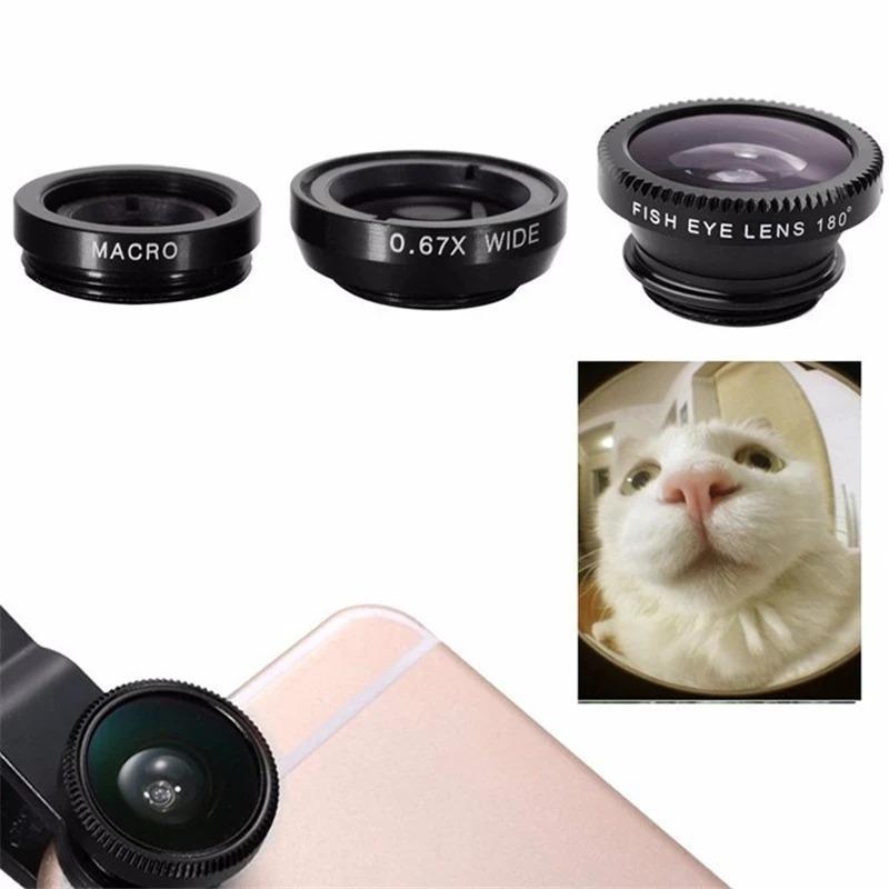 1 Set 3In1 Mobile Phone Fish Eye+Wide Angle+Macro Lightweight Camera Lens For Universal Cell Phone