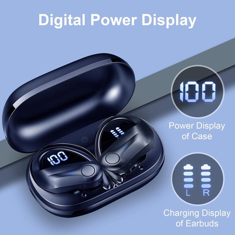 [Black Friday]2024 New Bluetooth 5.4 Smart Earbuds with Noise-Cancelling Microphone, Bluetooth Earbuds with Bass Stereo Sound, 50 Hours Playtime, LED Display, IP7 Waterproof Over-Ear Earbuds, Ideal for Sports, Running, and Workouts.