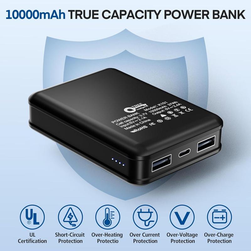 5V2.4A Power Bank for Heated Jackets Vest Underwear Pants Portable 10000mAh Dual USB Output Port Battery Pack for Smart Devices Good Quality