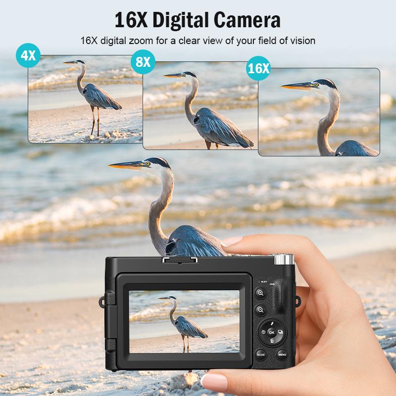 Dual Electric Edition Black Friday  DC101 4K Ultra HD Digital Camera,16x Digital Zoom,48MP Digital Camera 1080P 4K volgging camera,Christmas Gift Portable Camcorder Vintage 4K