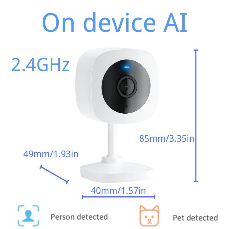 Compact Indoor Smart Security Camera, 2K HD Video Security Camera with Motion-Detection, Easy to Install Home Security Cameras, Multifunctional Security Camera