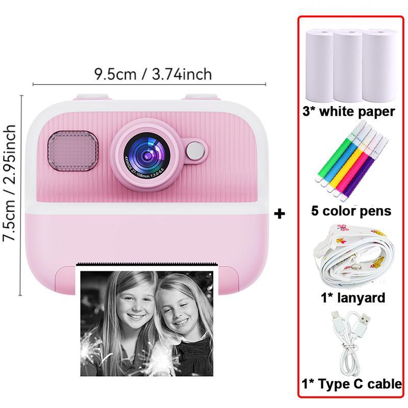 KGG Instant Print Digital Camera, Rechargeable Instant Print Photo Camera with Paper, Video Recorder, Mini Thermal Printer, Educational Student Gift