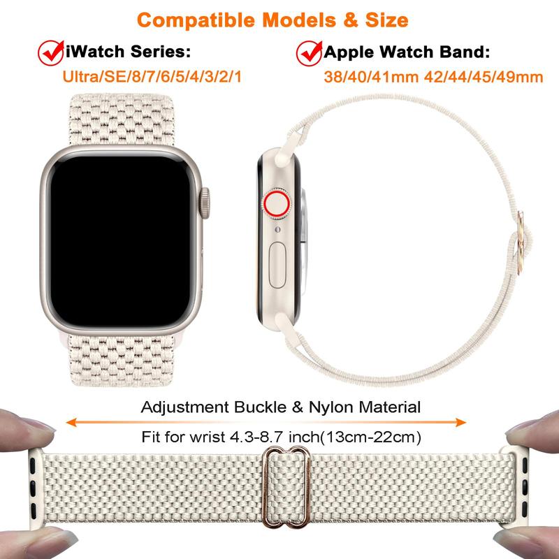 Stretchy Solo Loop Watch Band (Band Only), Watch Bands, Adjustable Water-resistant Sports Watch Bands For Women & Men, Wearable Accessories For iWatch Series Ultra se 8 7 6 5 4 3 2 1