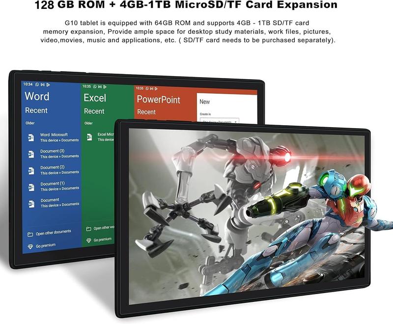 2024 Newest Android 13 Tablet 10 Inch, 5G WiFi Tablet 14GB RAM+128GB ROM(1TB TF), 2 in 1 Tablet with Keyboard Mouse Case Octa-Core 2.0Ghz | 8000mAh | 1080FHD | Bluetooth5.0 | WiFi GPS OTG Type C-Black