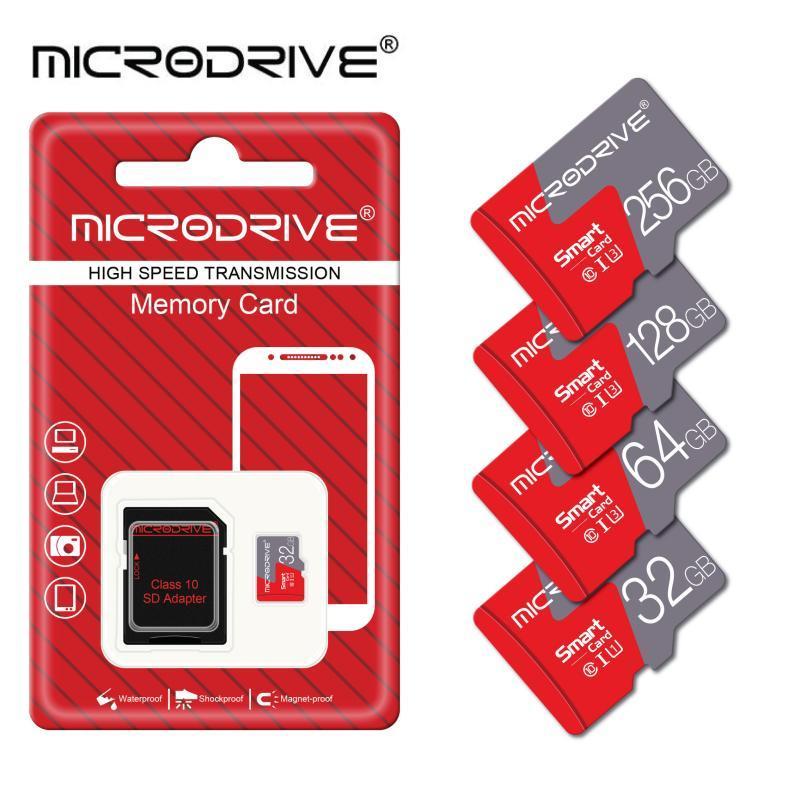 MICRODRIVE 32GB 64GB 128GB 256GB Micro SD Card, 1 Count Class 10 U3 Memory Card with SD Adapter, Camera Accessories for Smartphone, Camera, Laptop, PC