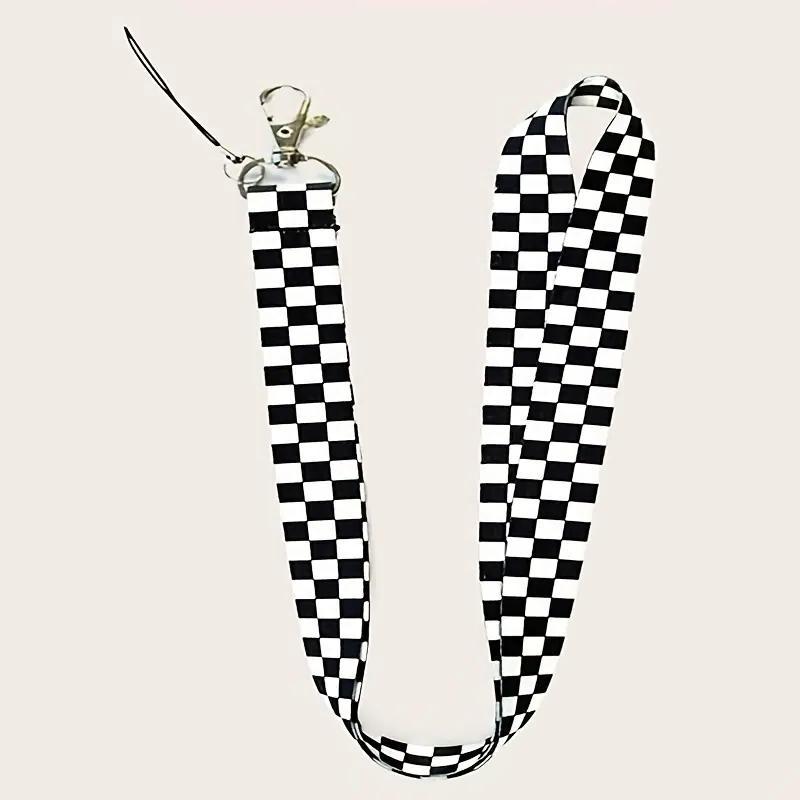 Mobile Phone Hanging Rope, Simple Styles Checkered Print Design Anti-lost Cellphone Neck Lanyard, Phone Exterior Decorative Accessories for Daily Use