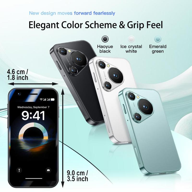 3.0 Inch HD Large Screen Smartphone, 2GB+16GB Quad Core Android 8.1 Portable Cute Palm Phone with 5MP, GPS & Dual SIM, Bluetooth-compatible Smartphone