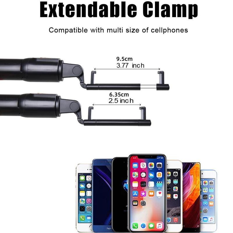 Extendable Selfie Stick with Tripod Stand, Portable Lightweight Selfie Tripod with Wireless Remote Control, Phone Accessories for iPhone, Samsung and More