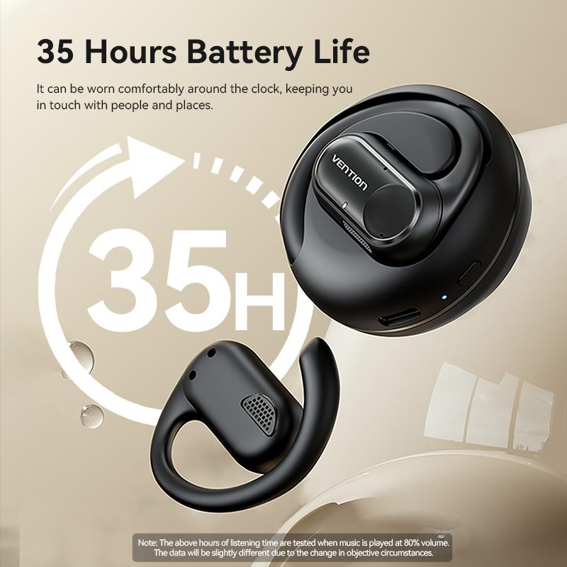 OpenBeat 011: Lightweight Open Over Ear Earphones with Soft Pressure-Free feel, Quality Sound, Bluetooth 5.3, and 35-Hour Battery Life | Vention Open Ear Headphones