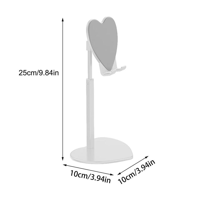 Heart Shaped Phone & Tablet Holder (1 Count), Portable Foldable Rotating Mobile Phone & Tablet Holder, Phone Accessories for Home Office