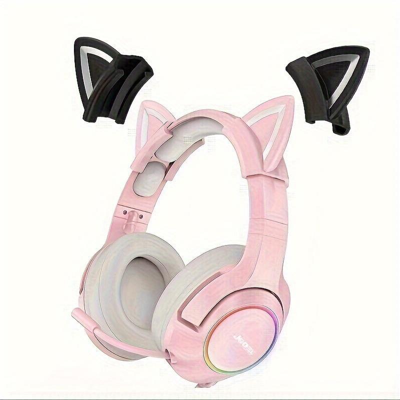 Cat Ear Design Headphone Decoration, 1 Pair Cute Cat Ear Design Headset Decoration, Headphone Decoration Accessories Compatible with Most Headphones