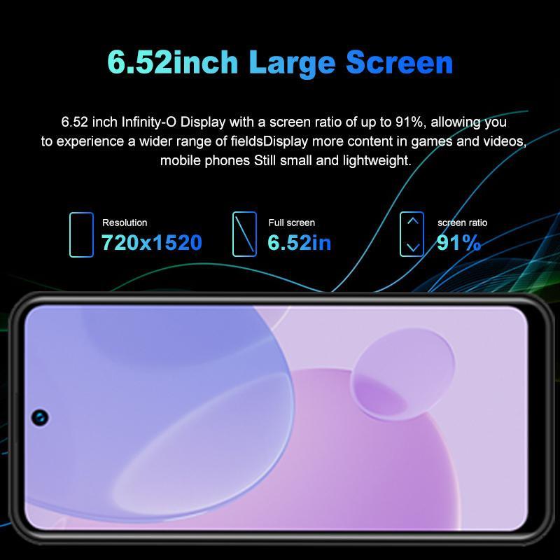 6.52 Inch Android Phone, 3GB+32GB RAM 4G Phone, Universal Smartphone with 3800mAh Battery & Face Recognition Unlock, Mobile Phones for Gaming, Watching Movie