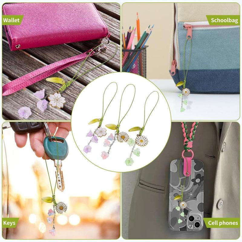 3  Creative Tulip Flower Mobile Phone Pendant Pendant, Mobile phone decoration accessories Suitable for Keychain Mobile Phone  Key Bag Backpack Wallet Decoration