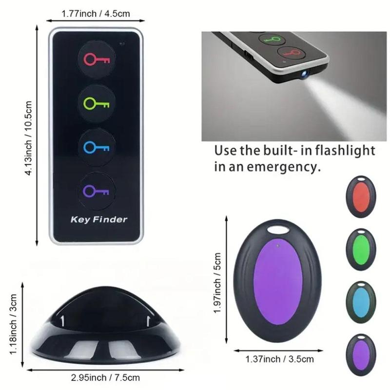 Key Finder, 1 Set Key Finder with 4 Counts Signal Receiver, Party Gift for Elder, Party Favors for Longer, Party Supplies, 2 Aaa Batteries Required