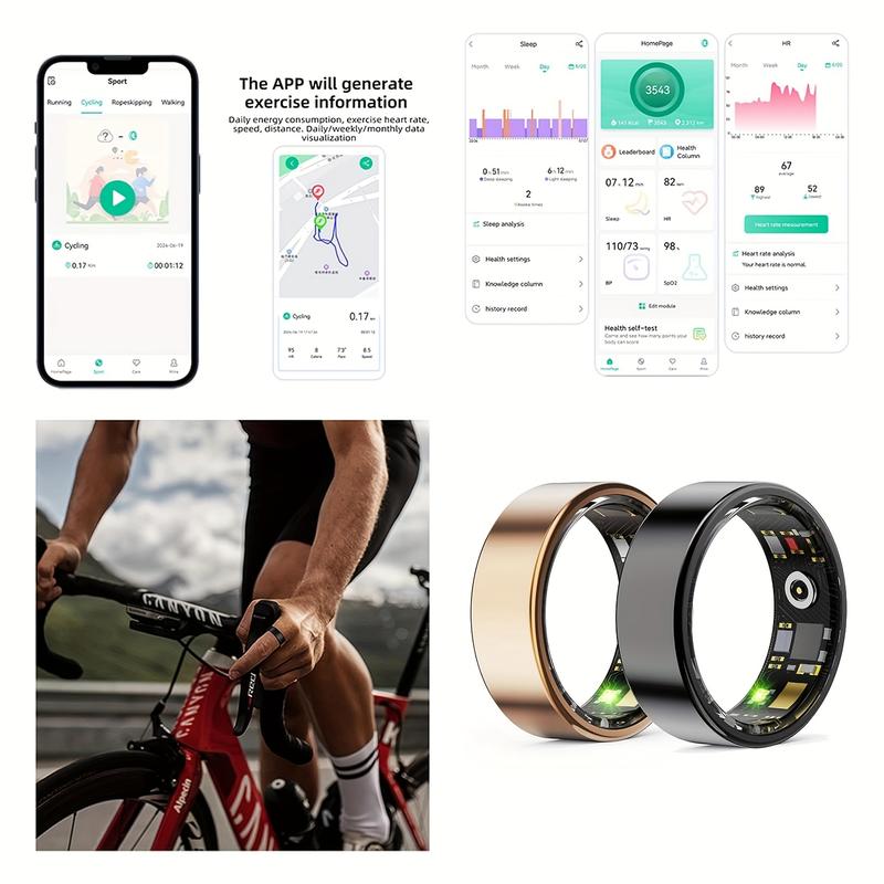 (Size7-13)PllY Smart Ring Gen2.0,Sleep Tracking Wearable- Heart Rate- Fitness Steps Tracker-Waterproof-Affordable IT Girl Smart Ring,No Membership Fee