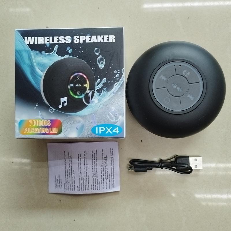 LED Bluetooth Speaker Wireless Waterproof Speaker with RGB Light, Portable IPX4 Waterproof, Hands-Free Speakerphone. Rechargeable Using Micro USB, Wireless Stereo for Beach, Shower & Home