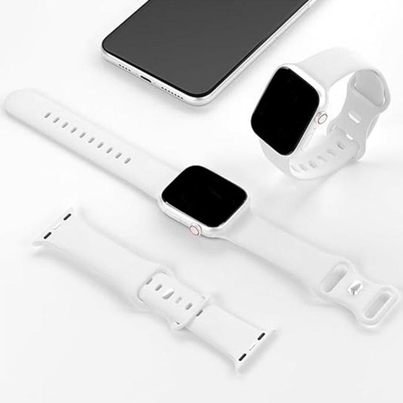 Silicone Watch Band (Band Only), 5 Counts Adjustable Replacement Watch Band for iWatch Series 9 8 7 6 5 4 3 2 1 SE Ultra