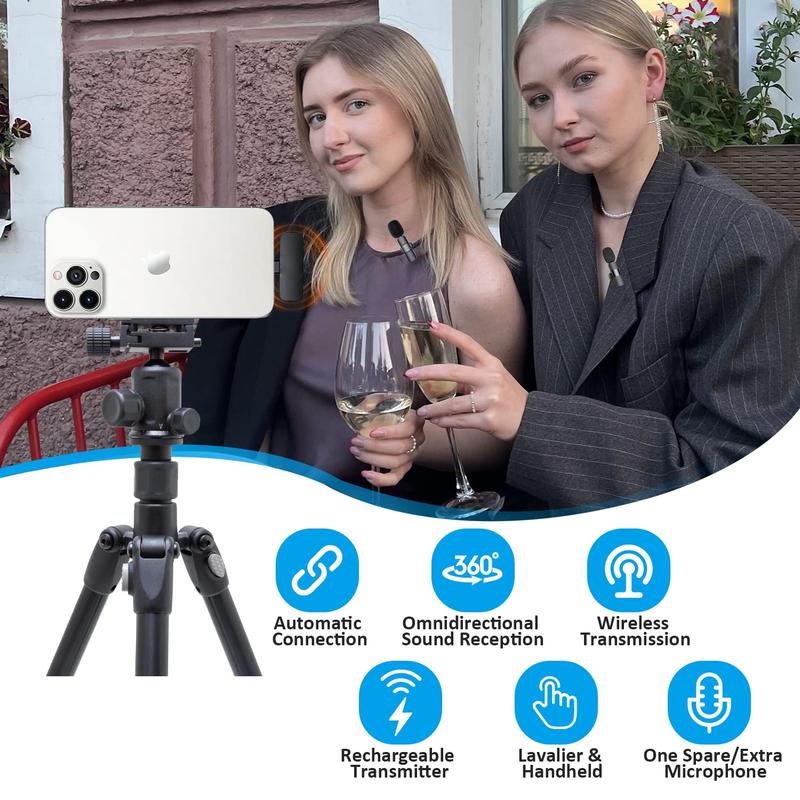 Portable Wireless Lavalier Microphone,Capture Every Moment: Lavalier Mic for Professional Audio Recording Charging Bluetooth