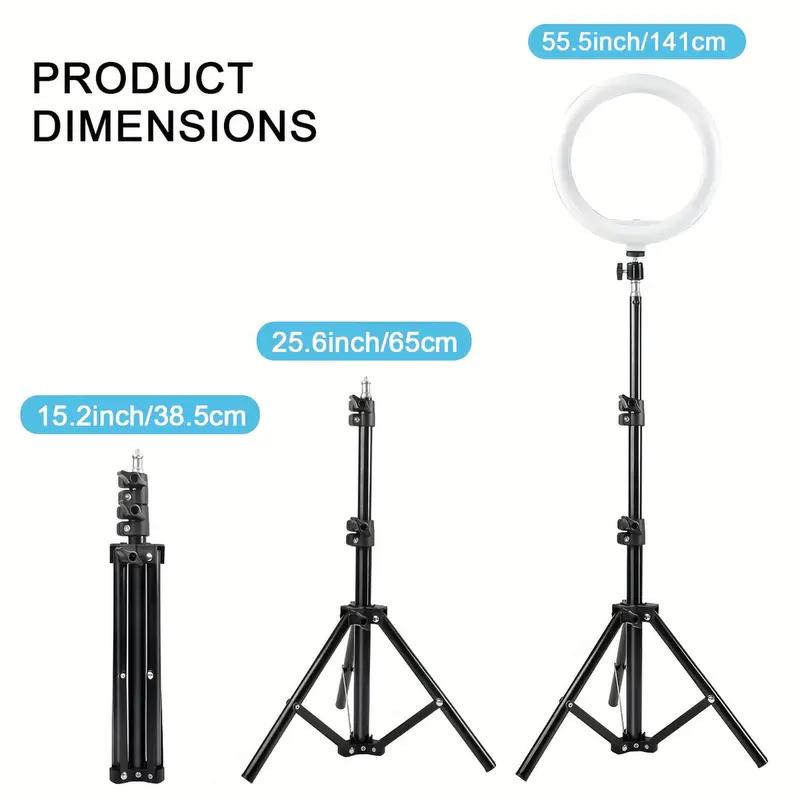 Multi-functional 10-inch LED Ring Light with Adjustable Stand and 2 Phone Holders for Live Streaming