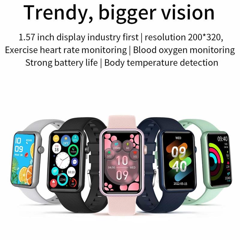 1.57 Inch Fitness Smart Watch, Full Touch Screen Watch With Heart Rate Monitoring, Square Fashion Watch For Sports Daily Life