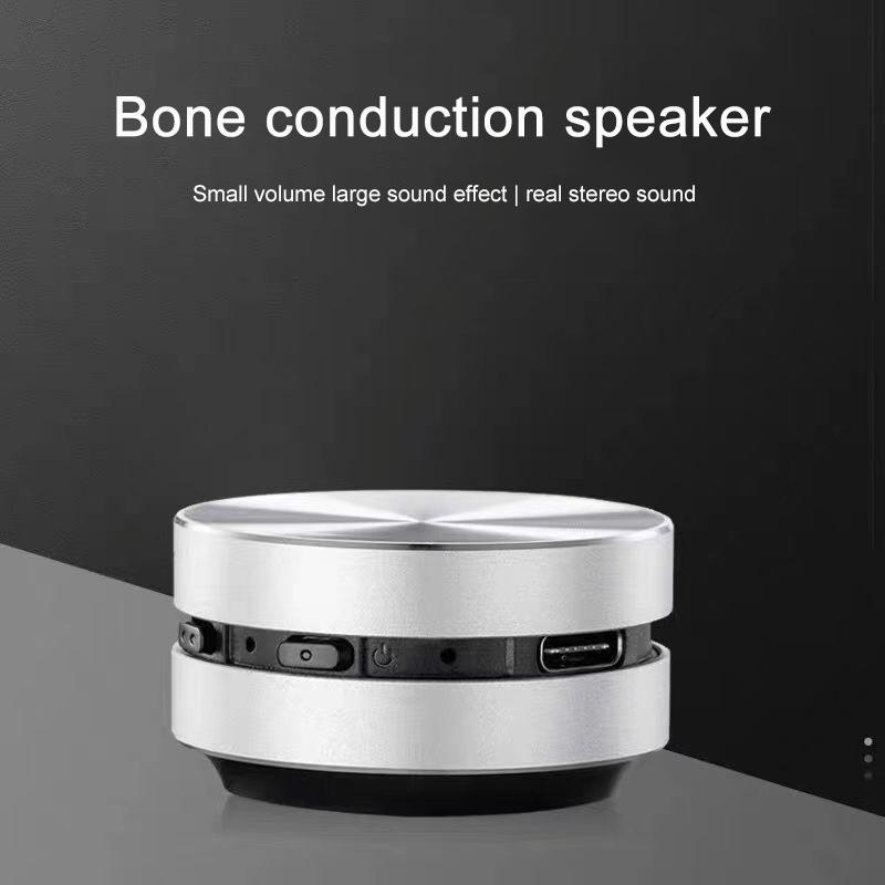 Bone Conduction Wireless Speaker, Mini USB Rechargeable Portable Wireless Speaker with Suction Cup, Wireless TWS Small Speaker with Resonance Function