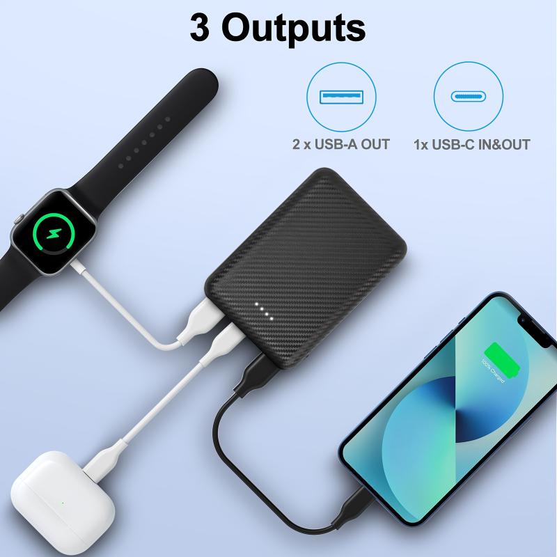 12000mAh Battery Pack For Heated Vest - 5V 2A Power Bank For Heated Jacket And Heated Hoodie, USB C Portable Charger Powerbank Compatible With IPhone IPad Samsung Tablet Etc