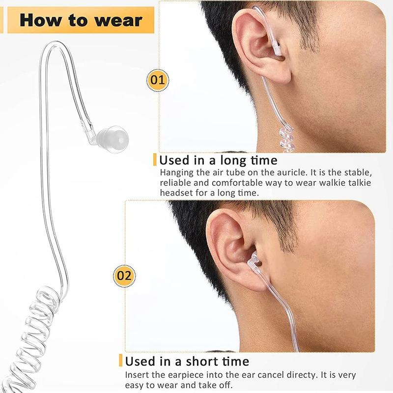 Baofeng Air Acoustic Tube Earpiece Throat Mic Air Tube Earpiece Headset for Baofeng UV5R BF-888s