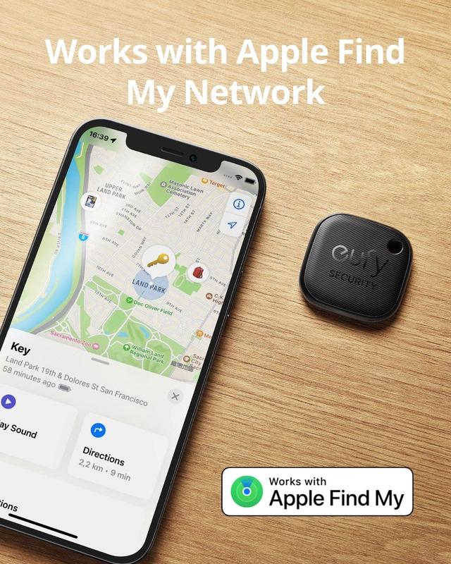 eufy Security by Anker Smart Tracker Link, Android not Supported, Works with Apple Find My (iOS only), Key Finder, Bluetooth Tracker for Earbuds and Luggage, Phone Finder, Water Resistant Button Device