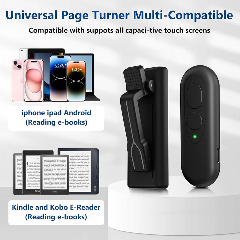 Remote Page Turner for Kindle Paperwhite, Clicker Page Turner for Phone  Android Camera Video, Page Turner for Tablet Reading Reader Kobo Ereader Oasis