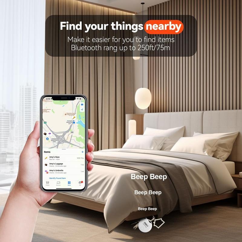 RSH Smart Tracker, MFI Certified Smart Tag, Battery Required Smart Tracker Compatible with Find My App, Anti Loss Reminder Device for Wallet, Car Key, Pet